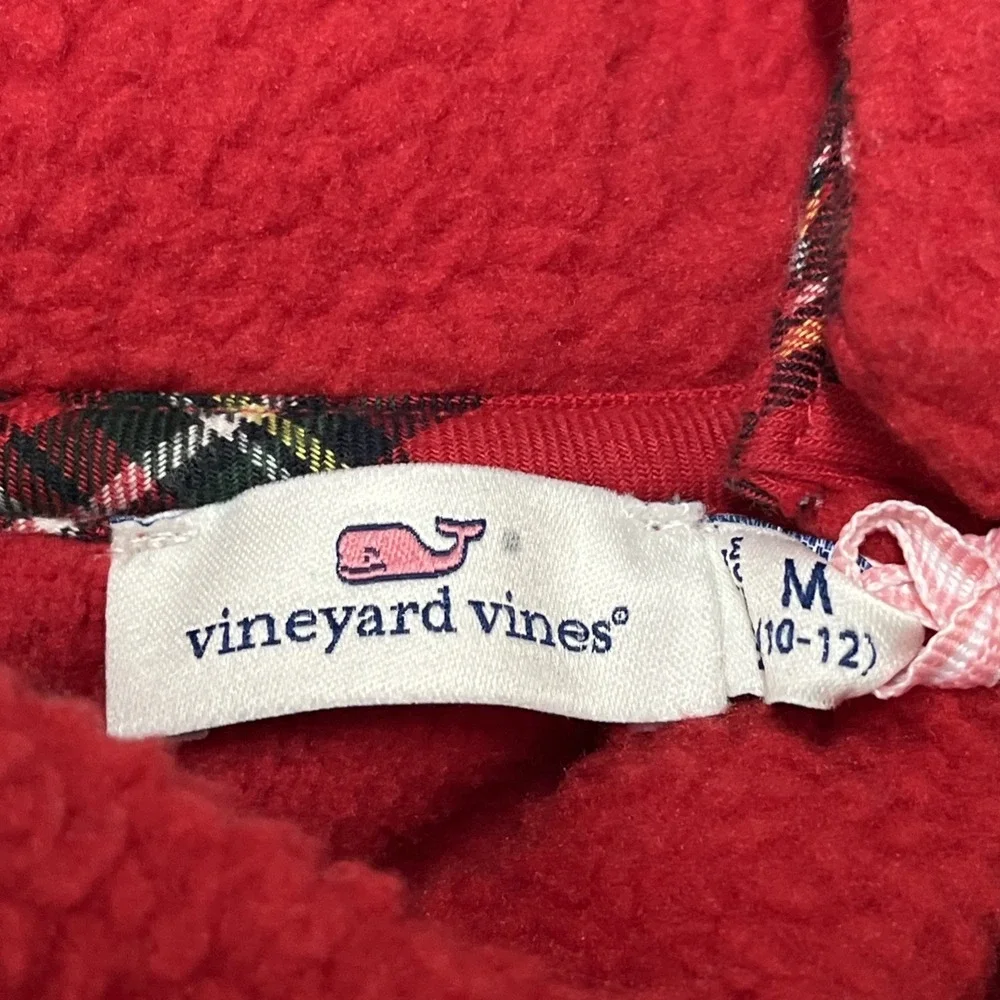 Vineyard Vines Sherpa Mock Neck Tunic Kid M 10-12 Red Pullover School Preppy